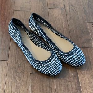 J.Crew Dreamweaver Ballet Flats NWoT Black White